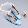 Fashion Large Size Women's Mary Jane Shoes Square Toe Soft Sole Fashion Buckle Strap Flats Lightweight Comfortable Non Slip Casual Shoes