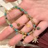 Vintage Natuursteen Dubbellaags Kralen Armbanden Voor Vrouwen Mode Metaal Mang Ster Hanger Armbanden Charm Sieraden Cadeaus