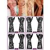 1Pair Black Hand Transfer Temporary Tattoo Stickers Hand Henna Tattoo Template For Women Body Painting Flowers Tattoo Stencil