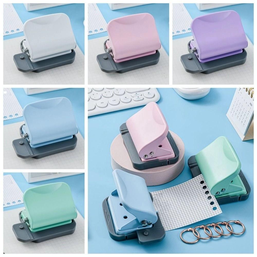 Paper Cutter 6-hole Paper Punch Manual Binding DIY Hole Punch 5 Color Loose-leaf Punch  Teacher
