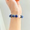 12Mm Lapis Lazuli Powder Crystal Design Bracelet Bracelet.