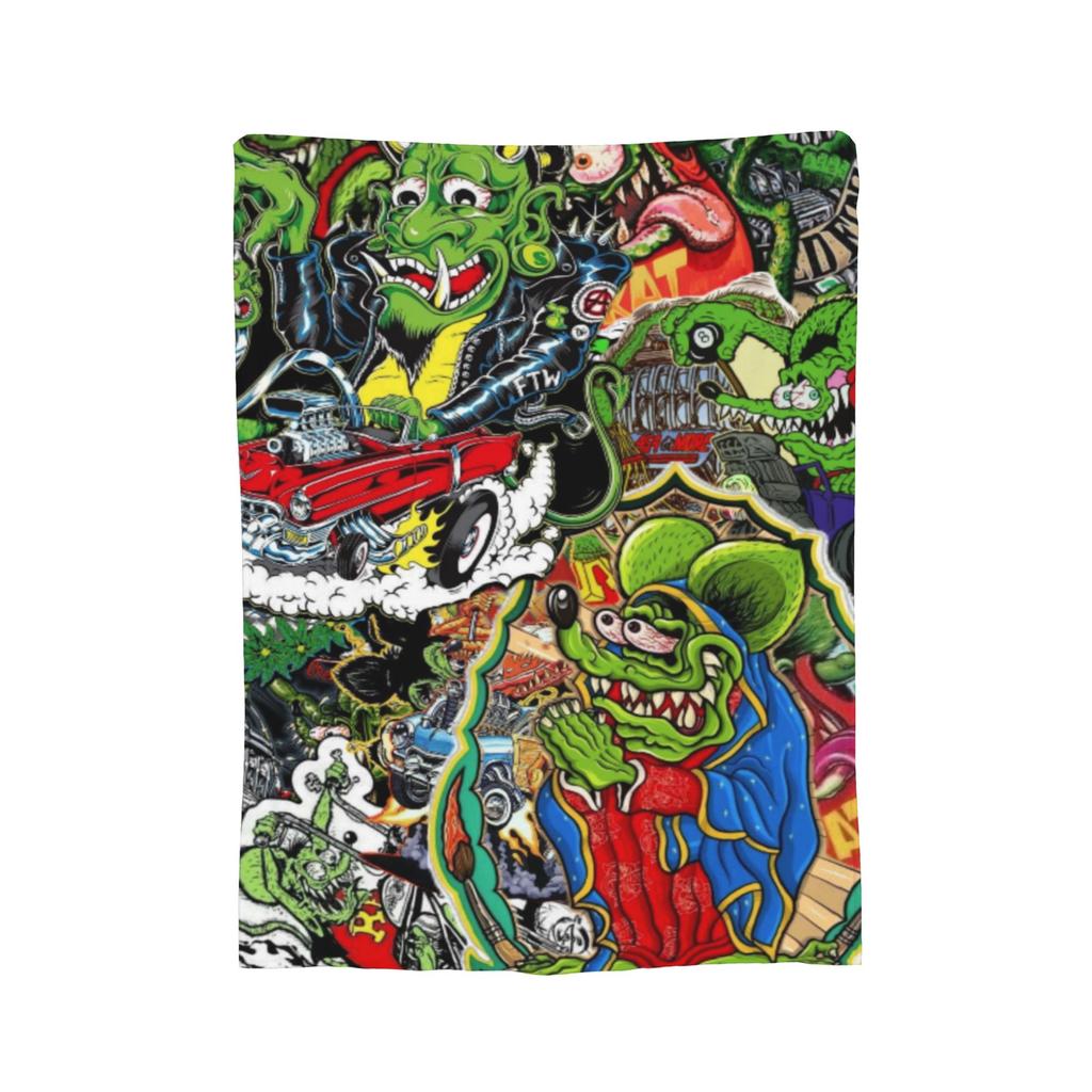 Comfort Rat Fink Blanket Merch Bed Decorative Throw Blanket Soft Fleece for Bedroom