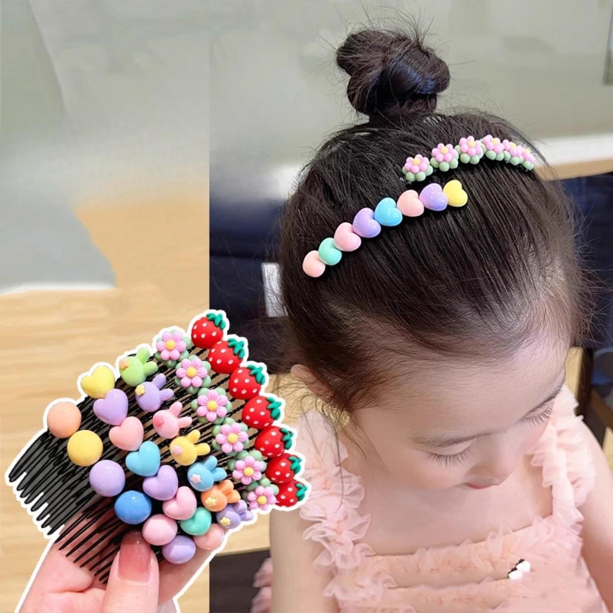

Children s Cute Hair Clippers Girls Cartoon Hair Clippers Hair Clippers and Hairpins Girls Hair Accessories Flower