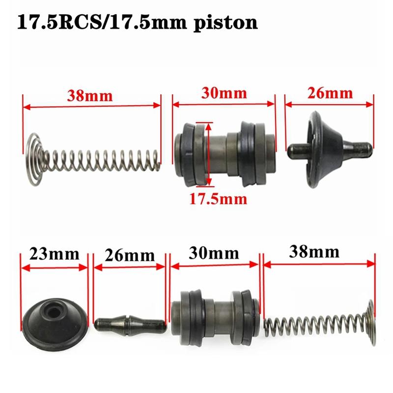 17.5RCS 17.5mm Hydraulic Brake Clutch Piston Plunger Repair Kit Motorcycle Scooter Brake Master Cylinder Piston Rigs Repair Part