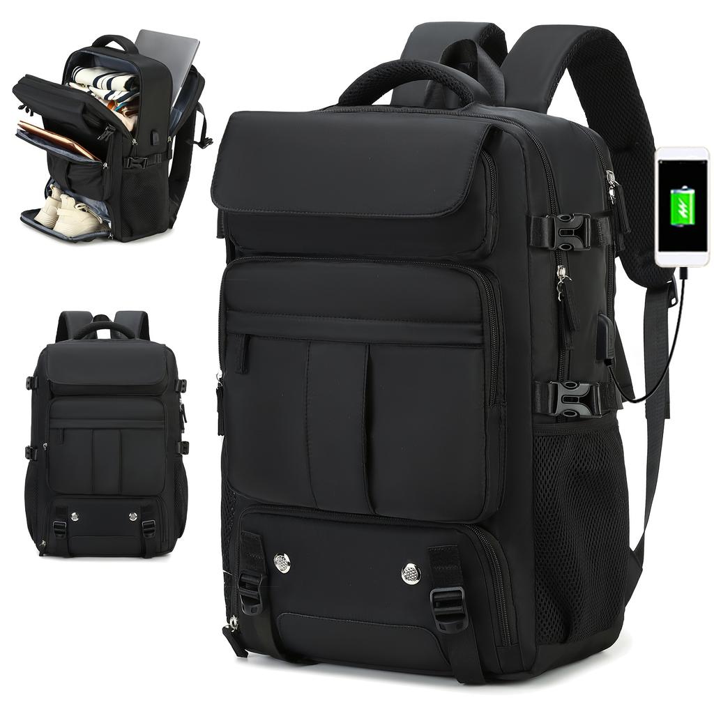 Large Capacity Travel Laptop Backpack for Women, with USB Charging Port and Shoe Compartment, University Backpack, Airline Approved Business Work Bag
