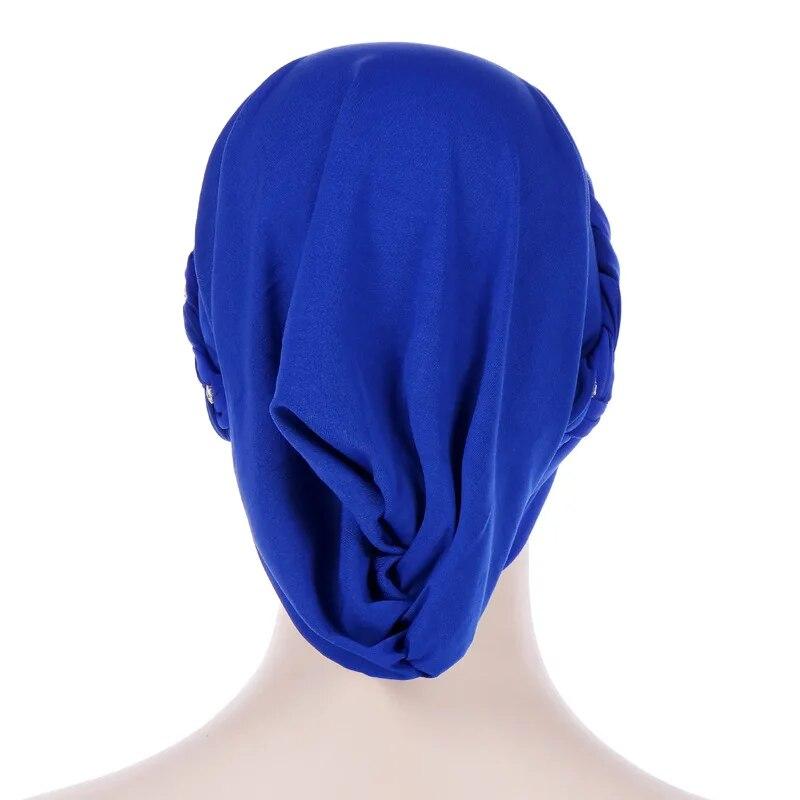 Diamonds Braid Turban Caps for Women Head Wraps