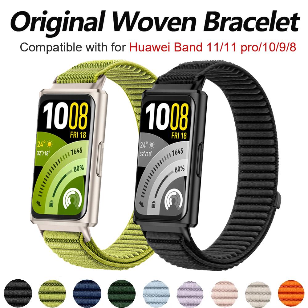 Original 1:1 For Huawei Band 11/11 pro Strap Accessories Breathable Sport Nylon Loop Bracelet Correa For Huawei Smart Band8 9 10