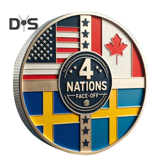 

Памятная монета «Хоккей четырех наций», символ хоккейной славы, коллекционный карманный жетон для монет, подарок любителям хоккейной игры A