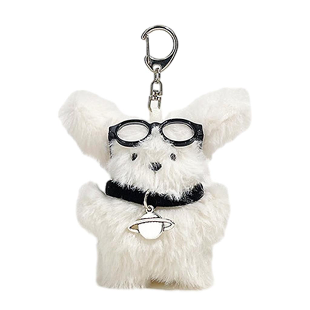 Furry Dog Keychain Plush Toy Pendant Keyring Stuffed Animals Key Rings Stylish Ornament for Bag Phones Keys Cameras