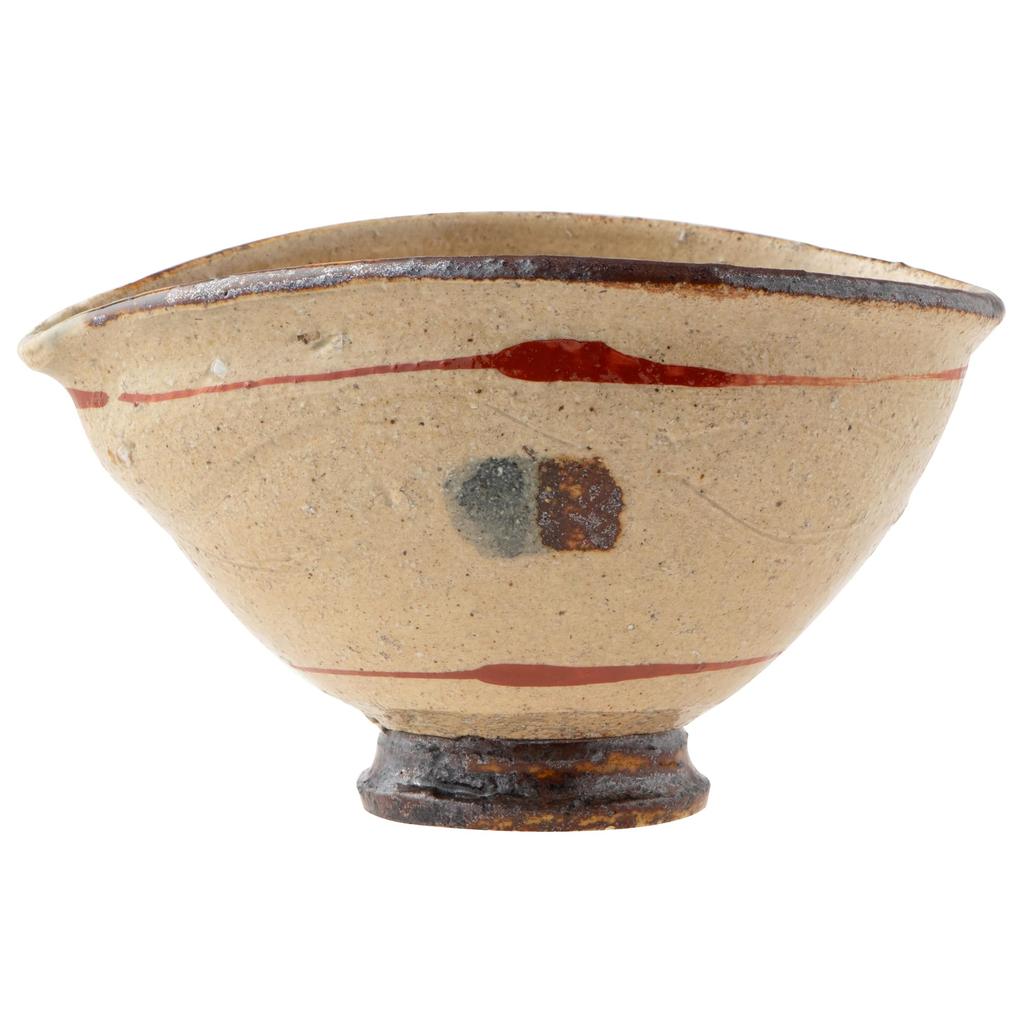 Marui Seito Shigaraki Ware Hechimon Katakuchi with Gosu and Iron 340ml (Sake Cup) Painting, Beige, Capacity, MR-3-4046