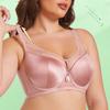 Europäische und amerikanische leichte Übergrößen-Unterwäsche Seidig glänzendes Stoff-Splicing Sexy geraffter atmungsaktiver BH