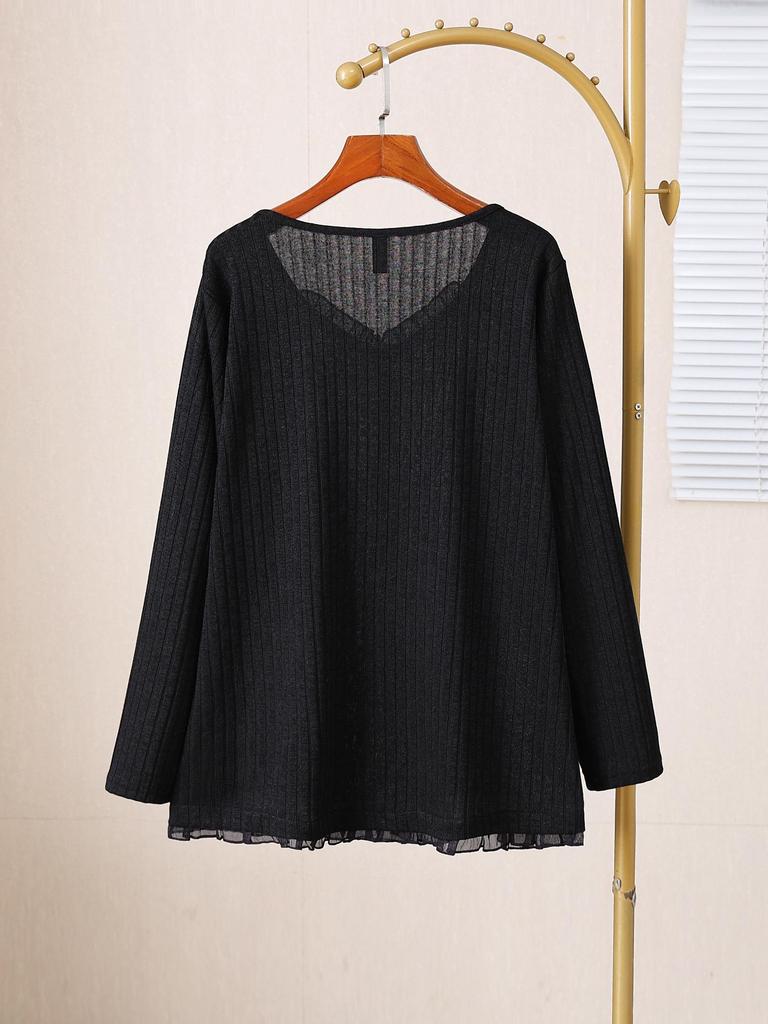 Women's Plus Size Knitted Cardigan - Spring/Autumn Fashion, Loose & Slimming 