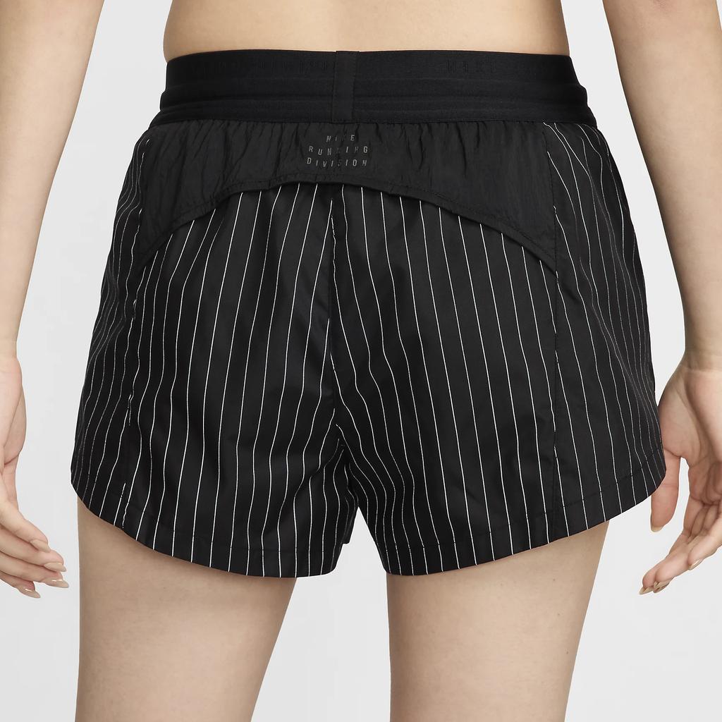 Nike Running Division Striped Design Training Casual Mid-Rise Sports Shorts Women Shorts Black FN2716-010