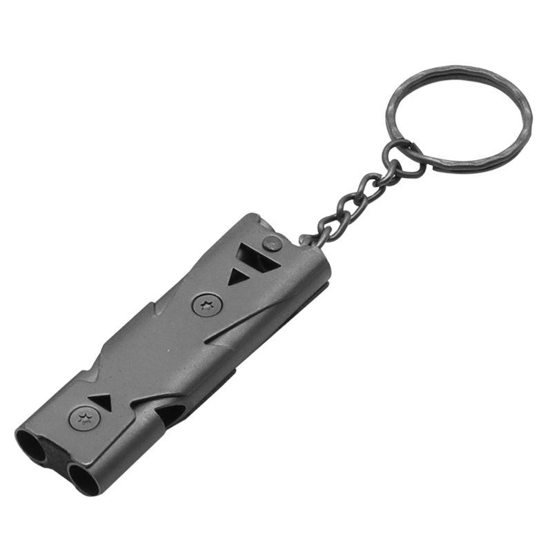 Vysokofrekvenční nerezová píšťalka pro přežití: Venkovní EDC nástroj s dvojitou trubicí pro záchranu života a výcvik