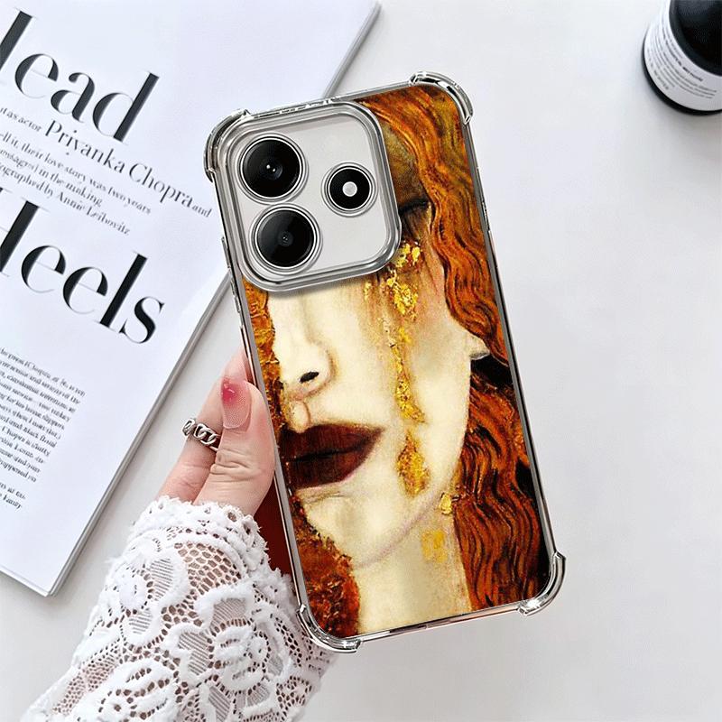 

Kiss By Gustav Klimt Art Plating Phone Case For Xiaomi Redmi Note 14 15 Pro Plus 13 12 11 11S 11T 10 9S 9 5G Anti-Fall Airabag C Redmi Note 15 5G