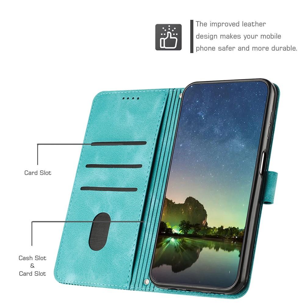 Case for Moto G67 5G - Leather/PU, Green, With Lanyard