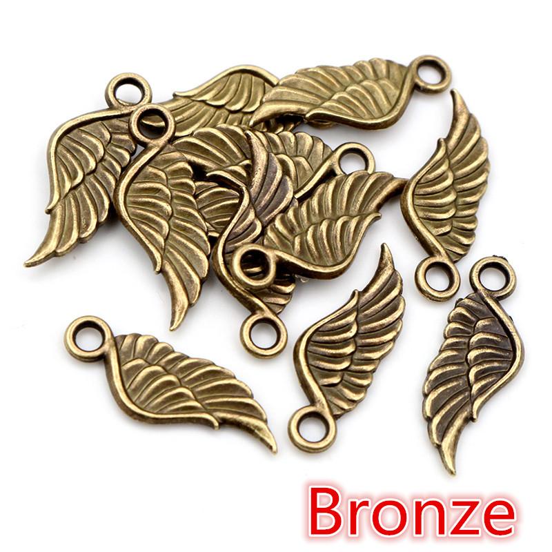 20pcs Charms Angel Wings 21x8mm Tibetan Silver Plated 5 Colors Pendants Antique Jewelry Making DIY Handmade Craft