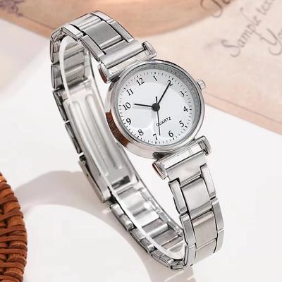 Luxuriöse Armbanduhren für Damen, modische analoge Quarzuhr mit Edelstahlarmband, lässige Digitaluhr