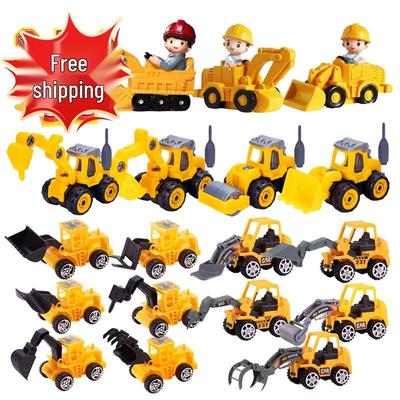 10-Piece Construction Cake Decor Set: Excavator, Crane, Vehicles, Traffic Signs for Kids' Parties