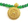 Chinese Style Gold & Zircon Sunflower Compass Necklace/Keychain Accessory