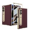 For Samsung Galaxy Z Fold 8 Wide Case Skin-Friendly Matte Leather Bracket with Tempered Film Shockproof Back Cover Accessories