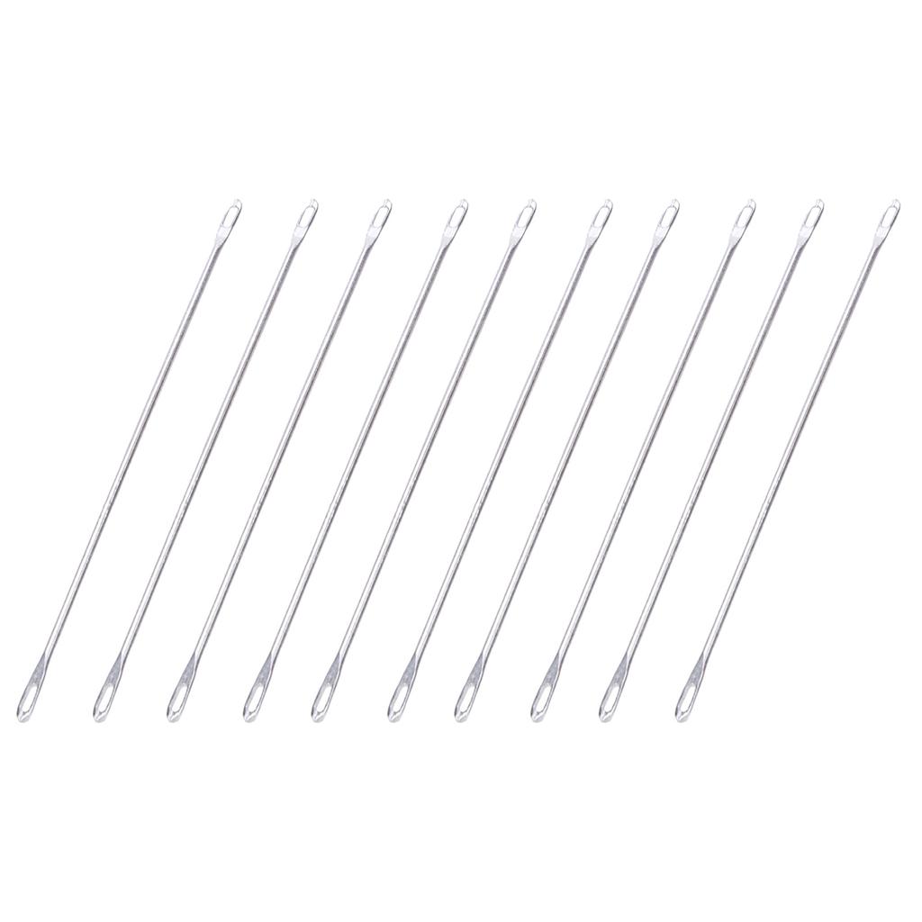 20 Pcs Double Eye Needle Metal 9cm Long Transfer Needle Fit for Knitting Machine