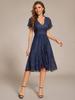 Ever-Pretty Women's V-Neck Short Sleeve Ruffled Lace Lotus Hemline Midi Wedding Guest Dress