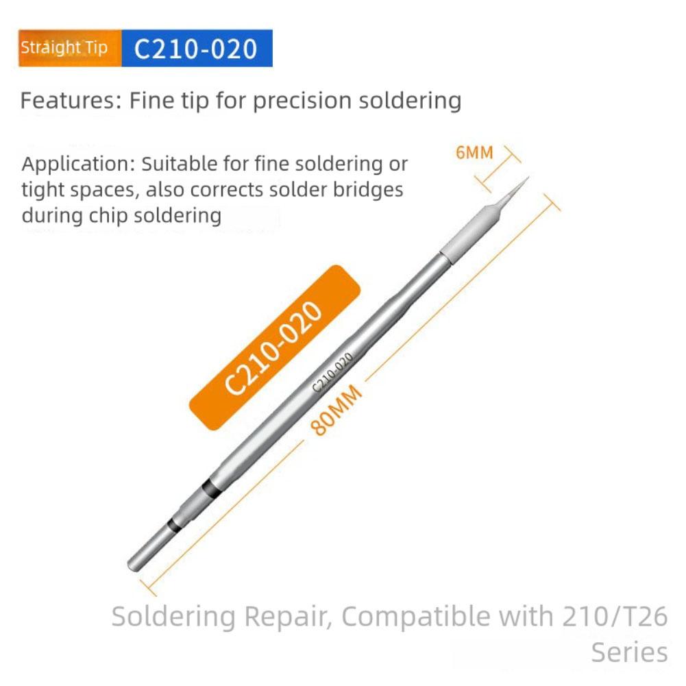 The C210 Soldering Tip Is Suitable For Use With The T210T26 Soldering Station, Removing Adhesives Tinning, And Repairing Solder