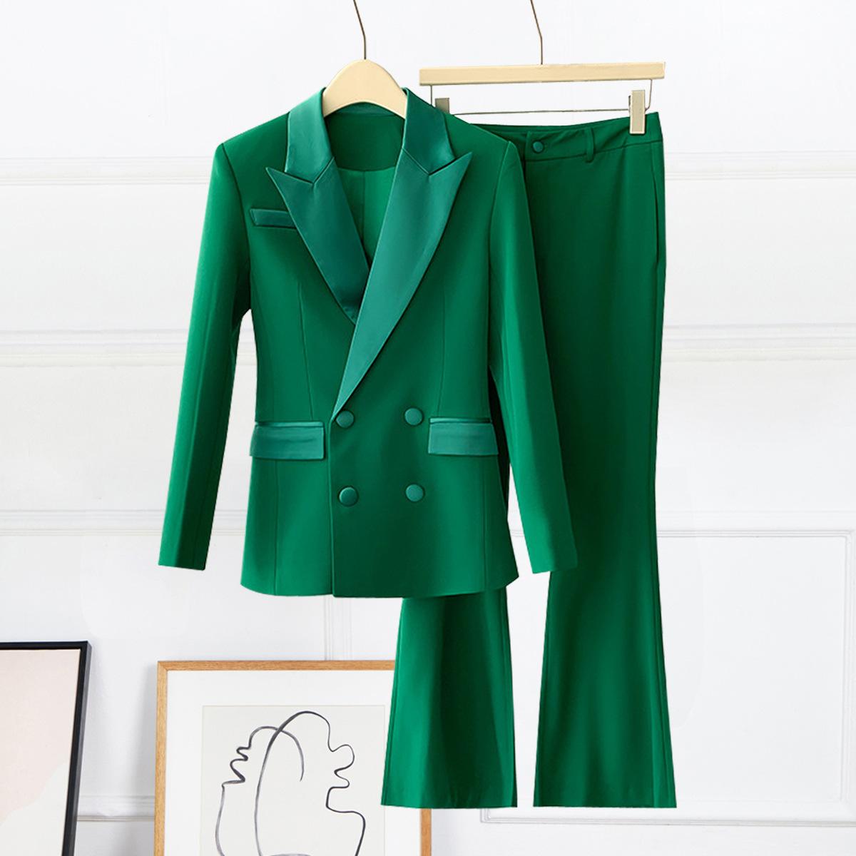 Spot 2024 Spring and Autumn New High-end FaShion Women S Suit Suit Premium PU Leather Fabric ProfeSSional Temperament Suit S