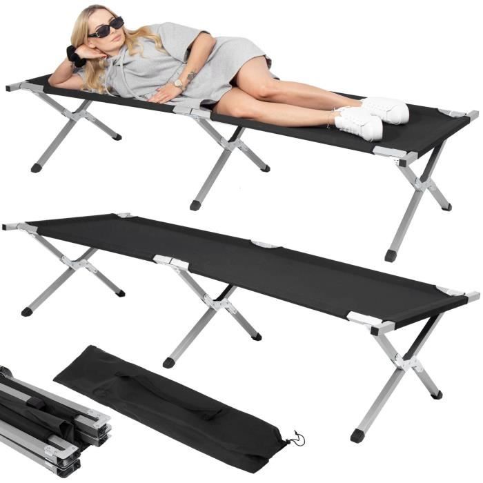 Camping Bed - SPRINGOS - 74 X 190.5 Cm - Black - Max Load 150 Kg - Easy Folding