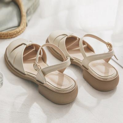 Moda 2024 Lato Nowe Białe Damskie Płaskie Sandały Rzymskie Antypoślizgowe Gumowe Podeszwy Moda Damska Codzienne Sandały Zapatos de mujer