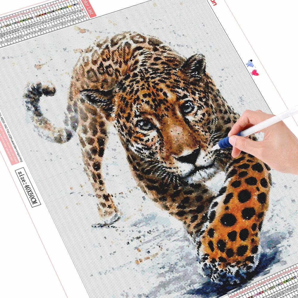 Diy Diamantová maľba Zvieratá Leopard Diamantové vyšívanie Výpredaj Orlie kamienky Mozaika Krížové vyšívanie Dekor pre domácnosť