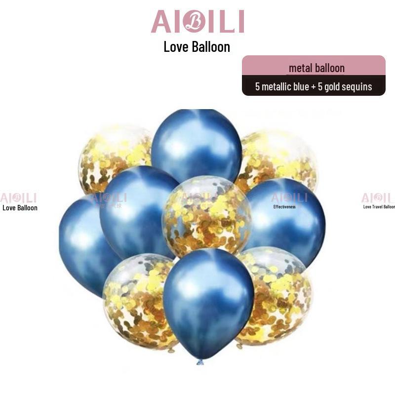 Metallic Sequin Balloon Set for Birthdays, Valentine's Day, and Weddings