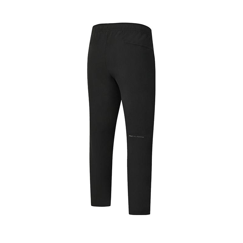 FILA A.P. Classic Minimalist Basic Sports Training Versatile Comfortable Solid Color Woven Casual Pants Men pants Deep-Black A11M621814FBK