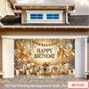 2D Flat Printing Gold Glitter Happy Birthday Party Photo Booth Background Cloth