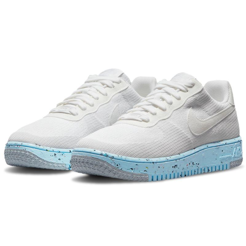 Nike Air Force 1 Low Crater Flyknit White Ice Blue Women's Sneakers DC7273-100