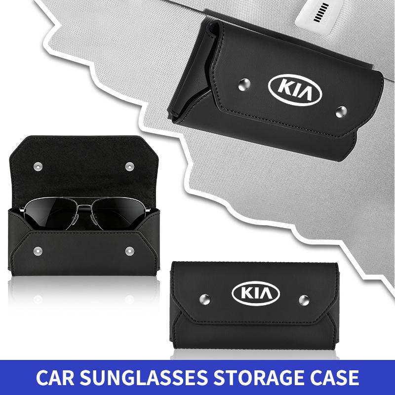 Car Sun Visor Glasses Case Leather Sunglasses Box Eyeglasses Holder For KIA Ceed Sportage Rio K5 Optima Cerato Proceed Venga fxrp50