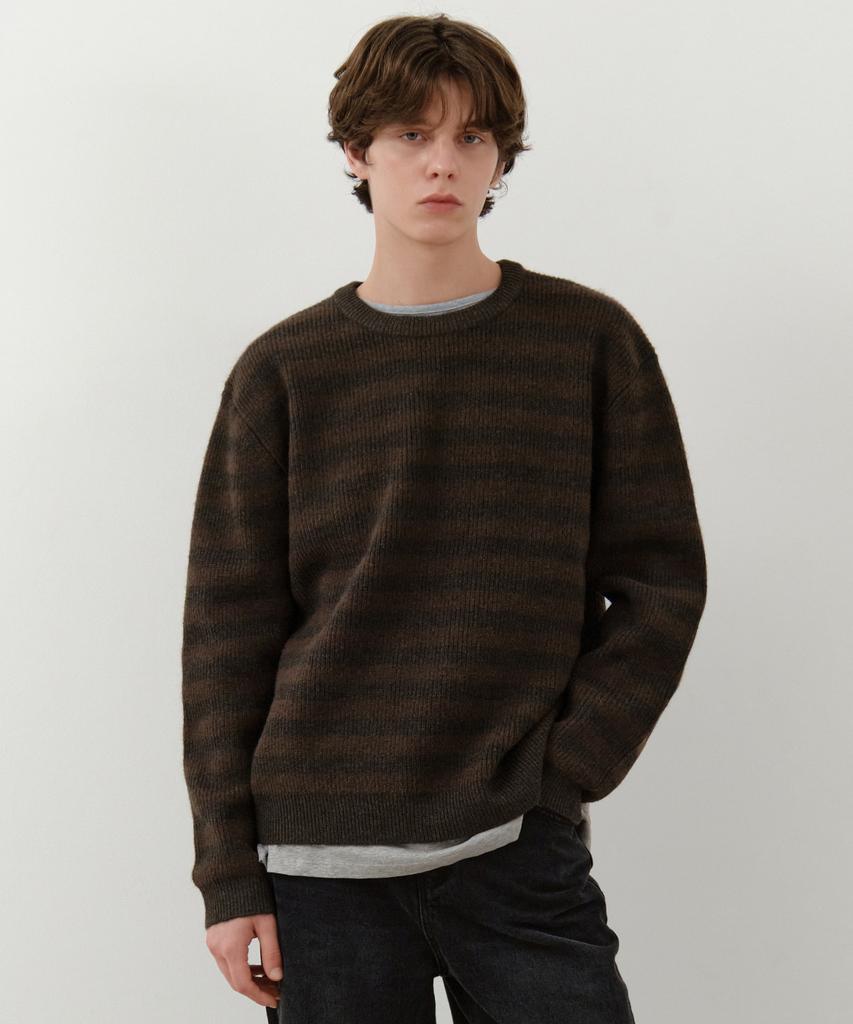 Wednesday Oasis Hush Hazzi Stripe Round Knit_Brown(Wc25-Kn60)