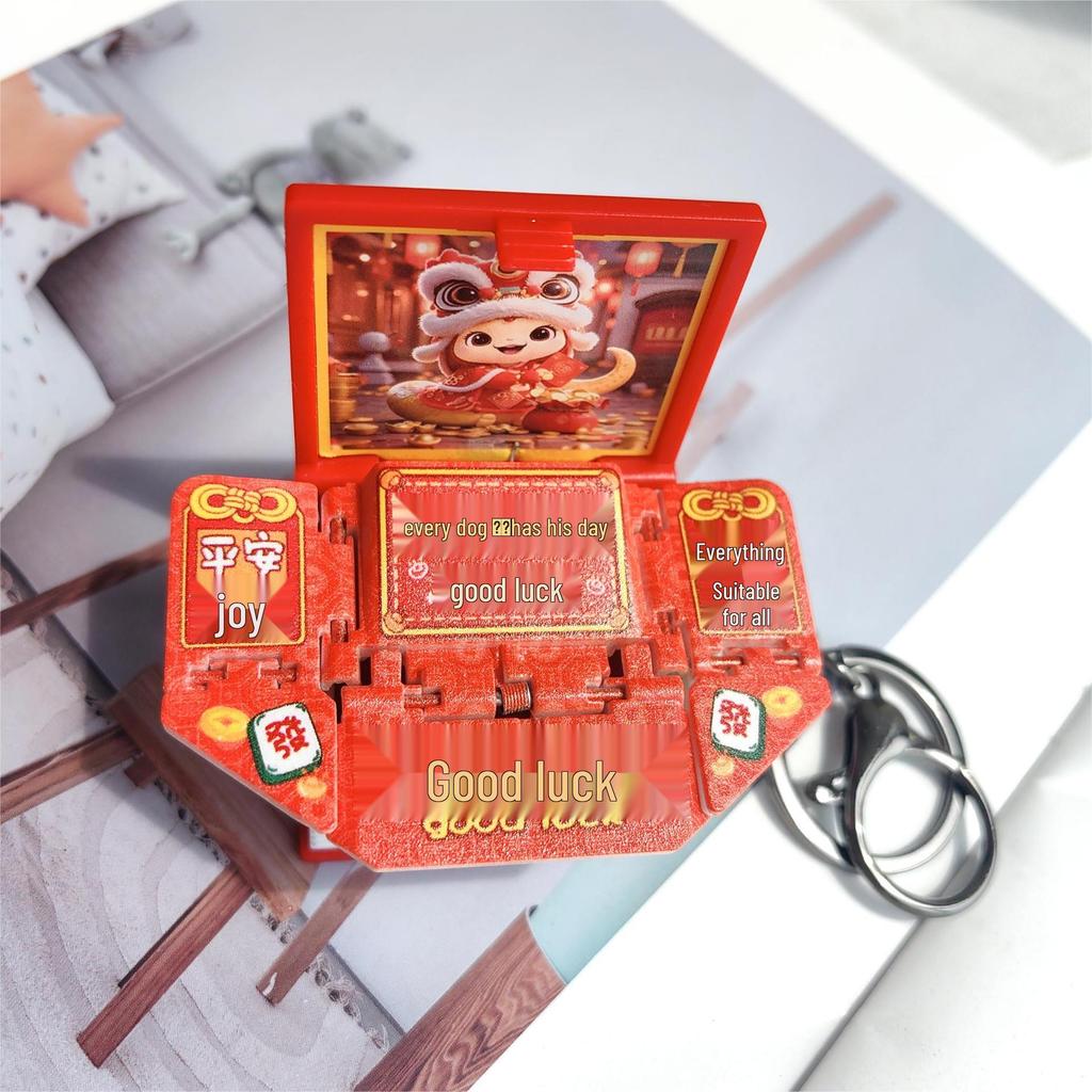 3D Pop-Up Book Keychain: Basketball, Castle, Sailing Ship, Dinosaur, Space Puzzle Pendant