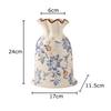 Vintage Floral Texture Ceramic Vase Table Decoration Flower Arrangement Creative Bag Shape Flowers Vases Room Aesthetic Decor