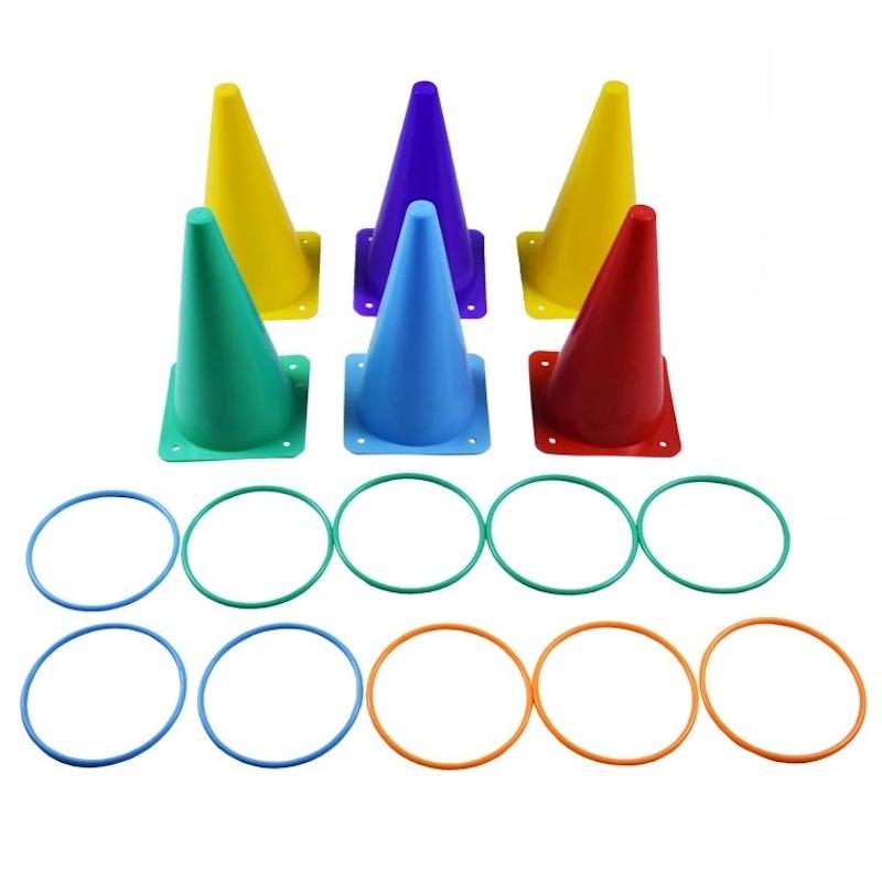 Throwing Plastic Circles Cone Obstacle Bucket Party Backyard Children's Ring Throwing Game Outdoor Parent Child Interactive Toy