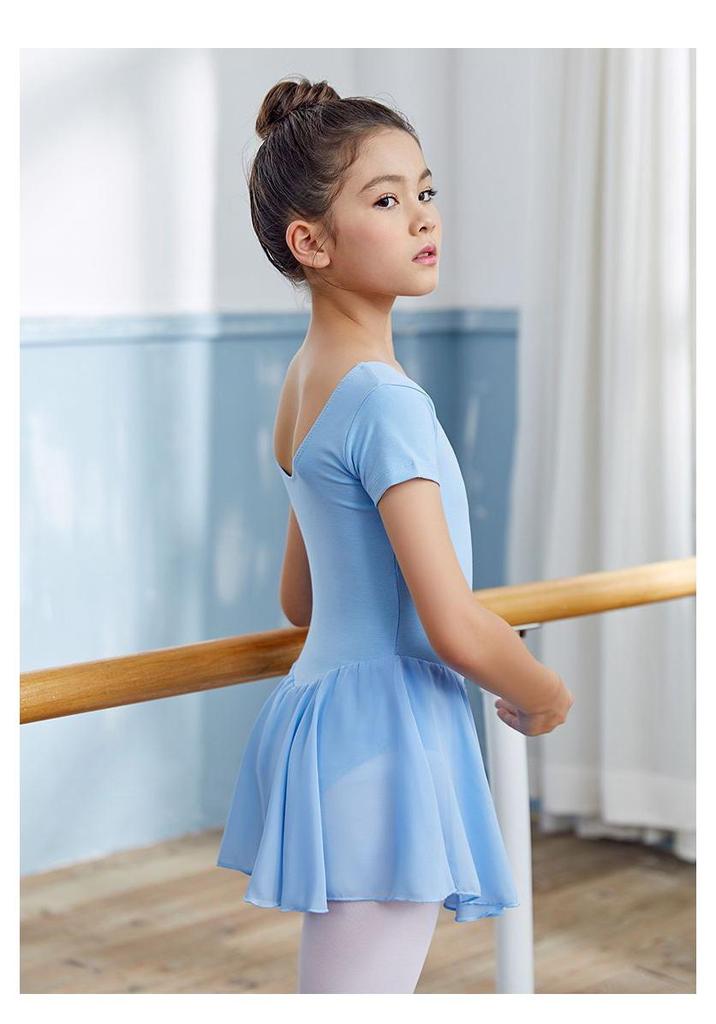 Girls' Dancewear: Summer Ballet Skirt, Toddler Exam Practice, Short-Sleeve One-Piece Skirt