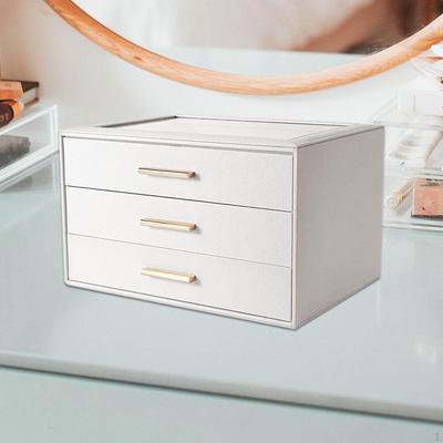 3 Layer Jewelry Organizer Drawers Storage Case Travel Box