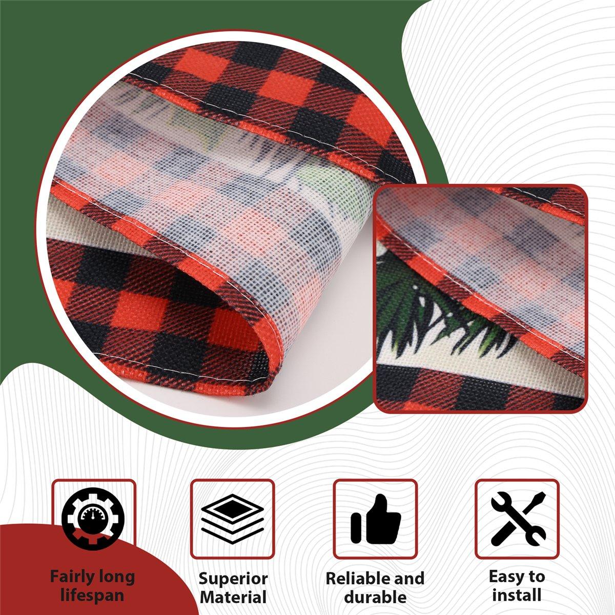 BHBL Linen Red and Black Check Plaid Christmas Table Runner 72 Inches Long Seasonal Winter Christmas Table Decoration China Mainland