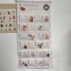 Weihnachts-Countdown Taschenkalender Wiederverwendbarer Festlicher Stoff Aufbewahrungsbeutel Weihnachts-Advents-Countdown-Kalender mit 24 Taschen für
