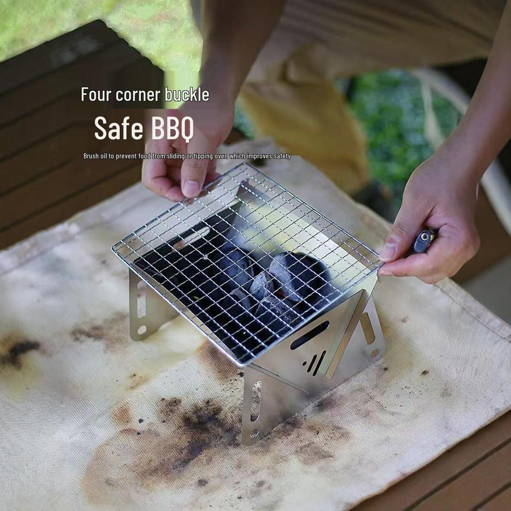 Portable Stainless Steel Folding Camping Stove for Outdoor Cooking