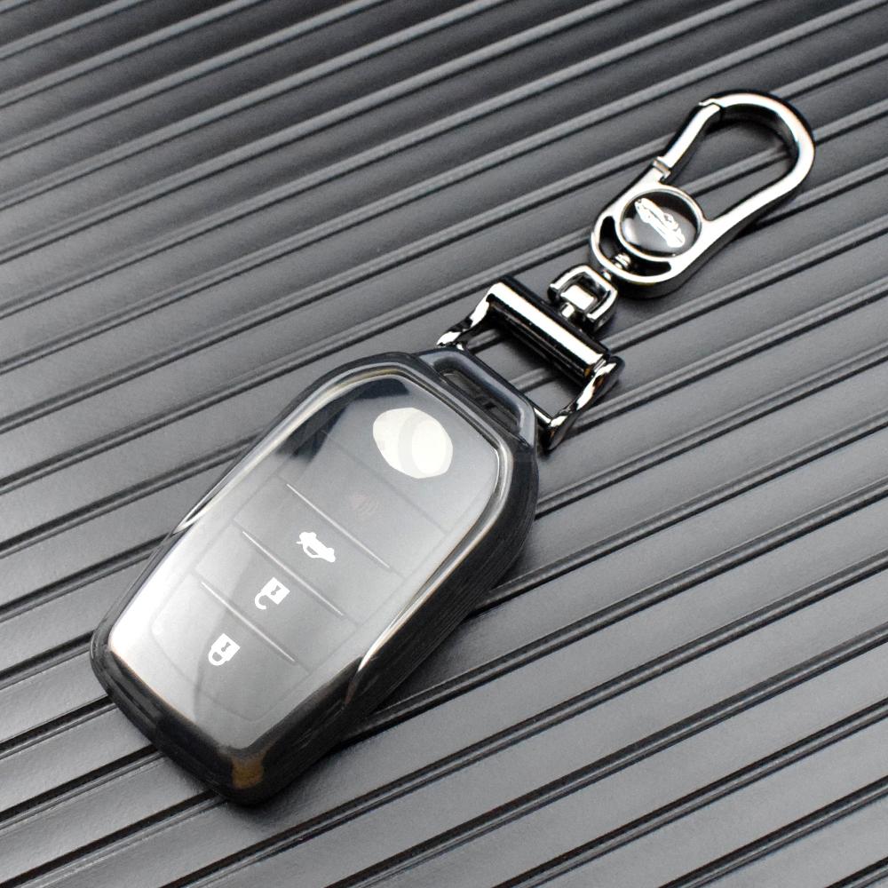 TPU Car Remote Key Case For Toyota RAV4 Crown Hilux Fortuner Camry Land Cruiser Prado Key Cover Protect Shell Fob Accessories