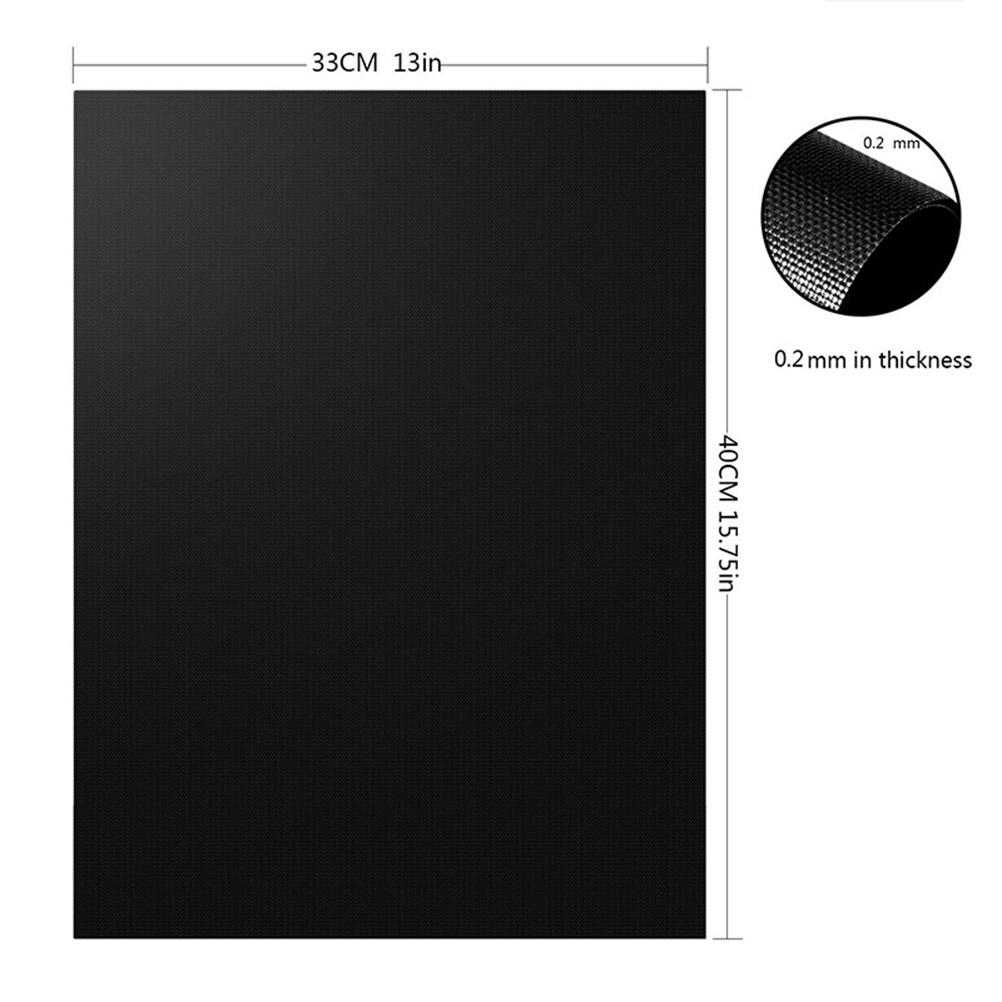 5Pcs Black Fiberglass Non Stick BBQ Grill Mat Heat Resistant