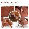 Bouclé Seating Furniture with Wooden Frame, Armchair for Living Room, Bedroom, Rust Red