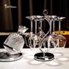 ZISIZ European Luxury Crystal Burgundy Wine Glass Set with Decanter